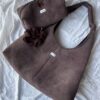 zestaw torebka i kosmetyczka ze sztruksu