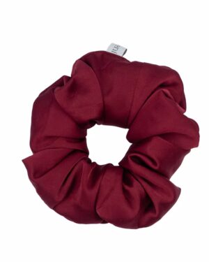 bordowa satynowa gumka do włosów