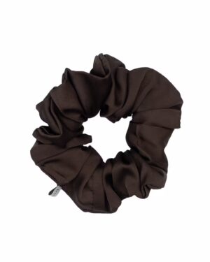 brązowa satynowa gumka do włosów