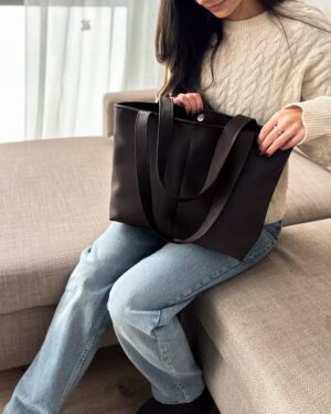 brązowa torebka shopper