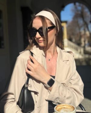 Beżowa opaska handmade