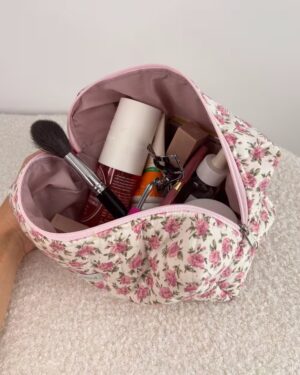 pojemna bawełniana kosmetyczka handmade