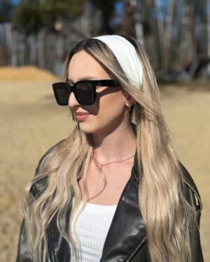 Kremowa opaska handmade