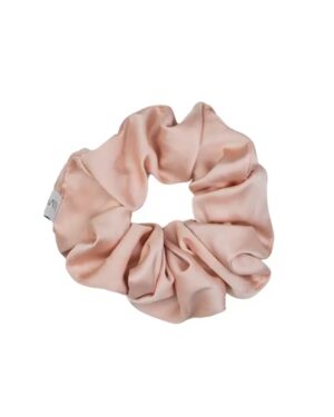 satynowa gumka do włosów pudrowy róż