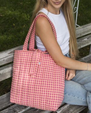 Torba w kratkę handmade