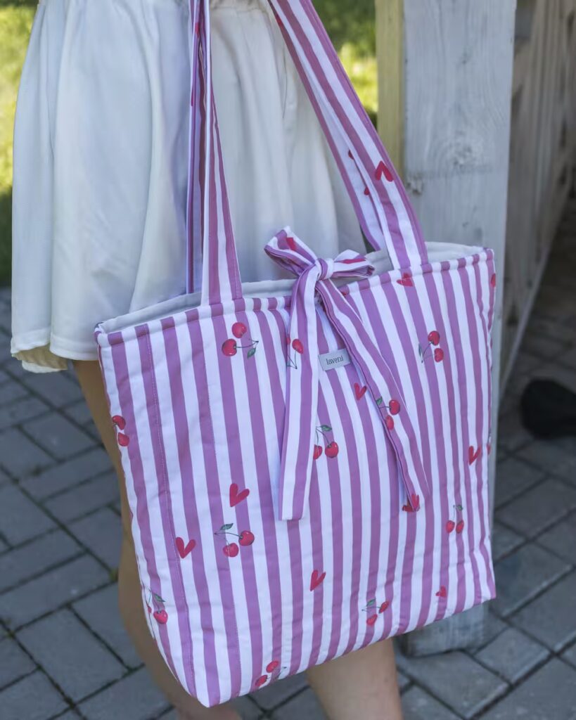 torebka handmade tote na ramię w paski