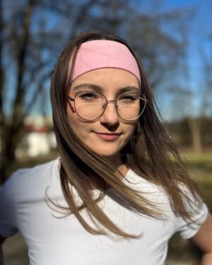 Różowa opaska handmade