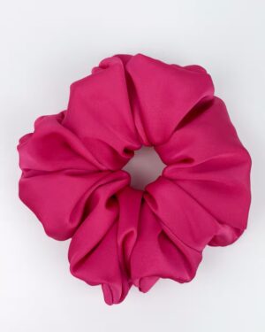 satynowa scrunchie fuksja