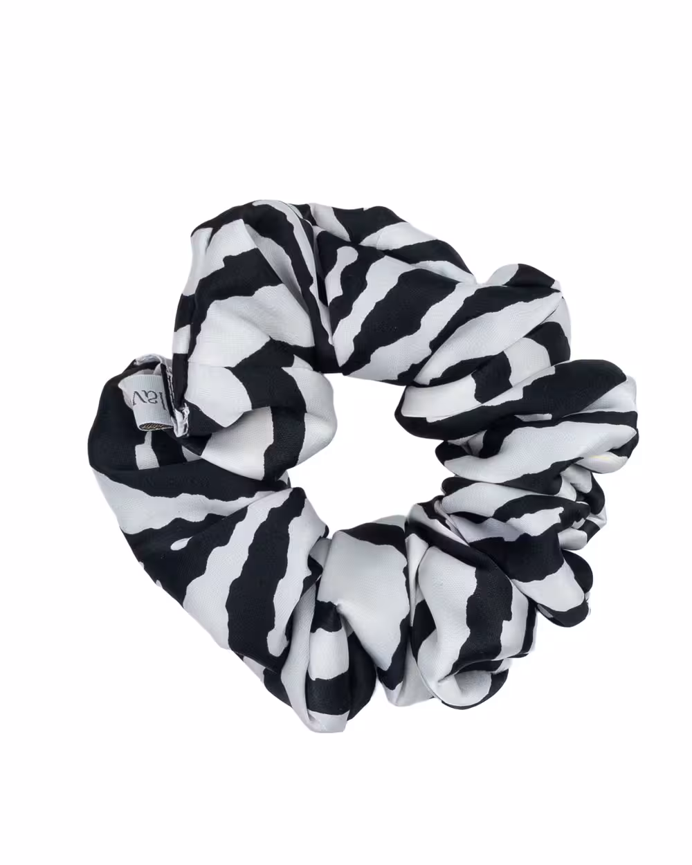 Satynowa Scrunchie do włosów Zebra 1 scrunchie w zwierzęcy wzór