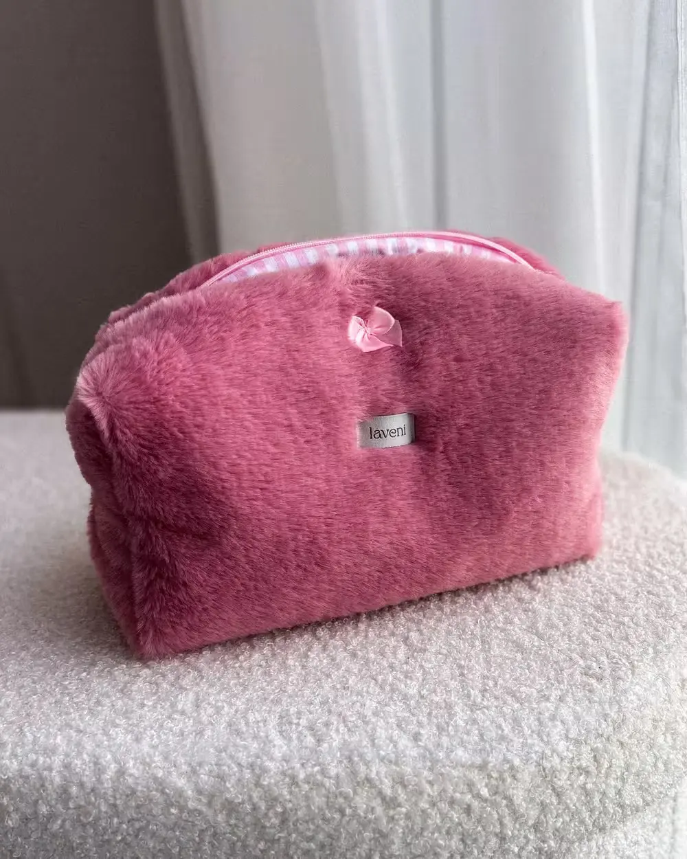 Kosmetyczka Fluffy Pink 1 pluszowa kosmetyczka handmade