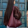 bordowa torebka hobo