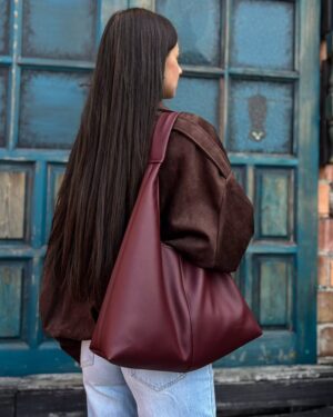 bordowa torebka hobo