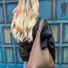 czekoladowa torebka hobo handmade