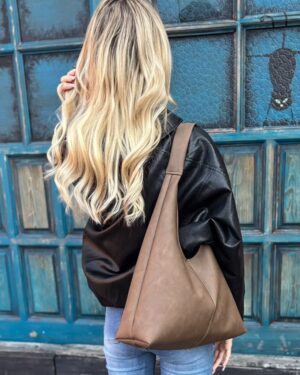 czekoladowa torebka hobo handmade