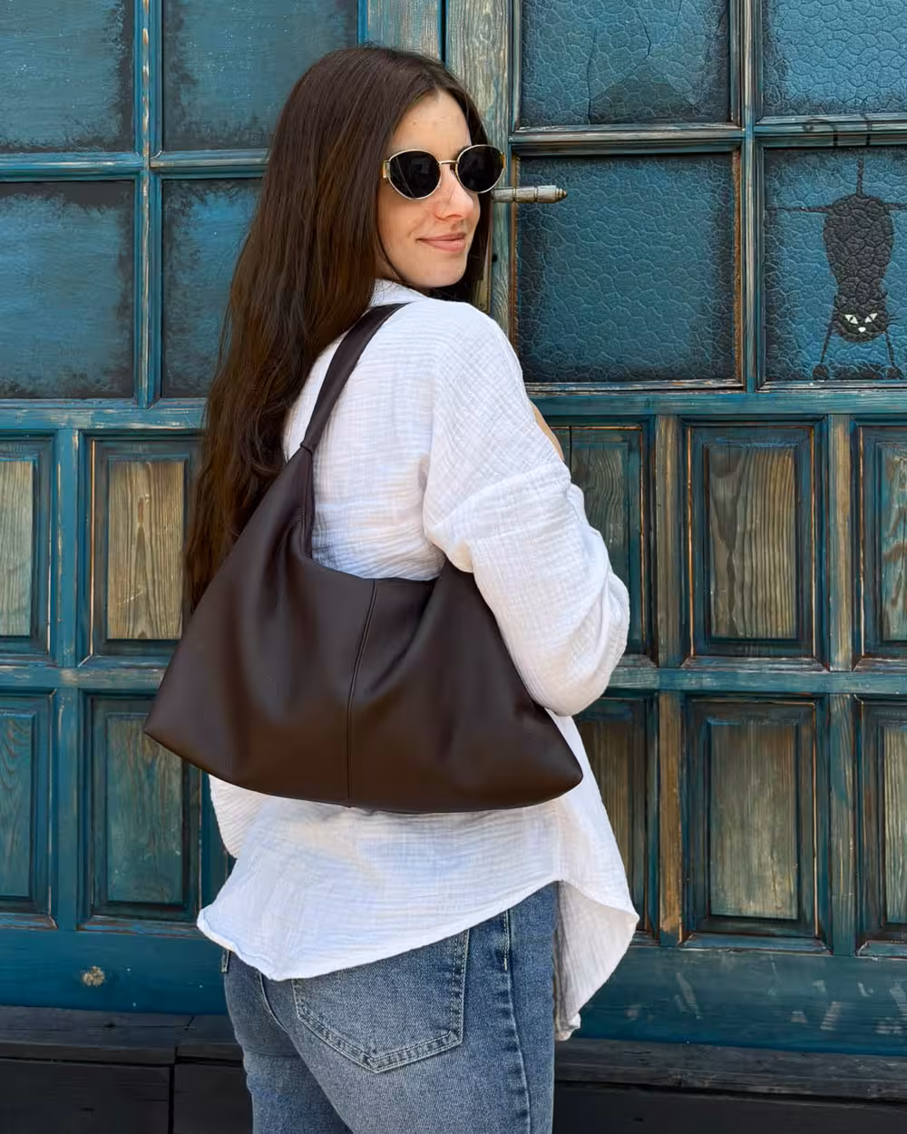 Torebka Slouchy LUNA Dark Brown 5 Torebka Slouchy LUNA Dark Brown - obrazek 5