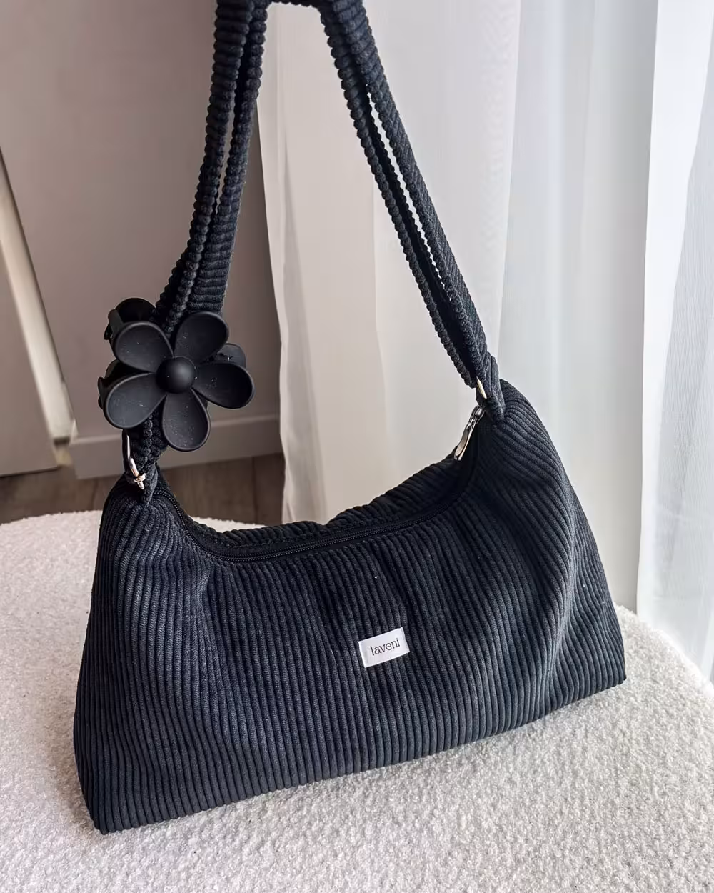Torebka Slouchy CHLOE Deep Gray 1 mała sztruksowa torebka