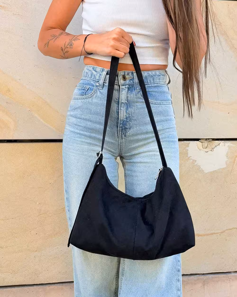 Torebka Slouchy MIA Suede Black 5 Torebka Slouchy MIA Suede Black - obrazek 5