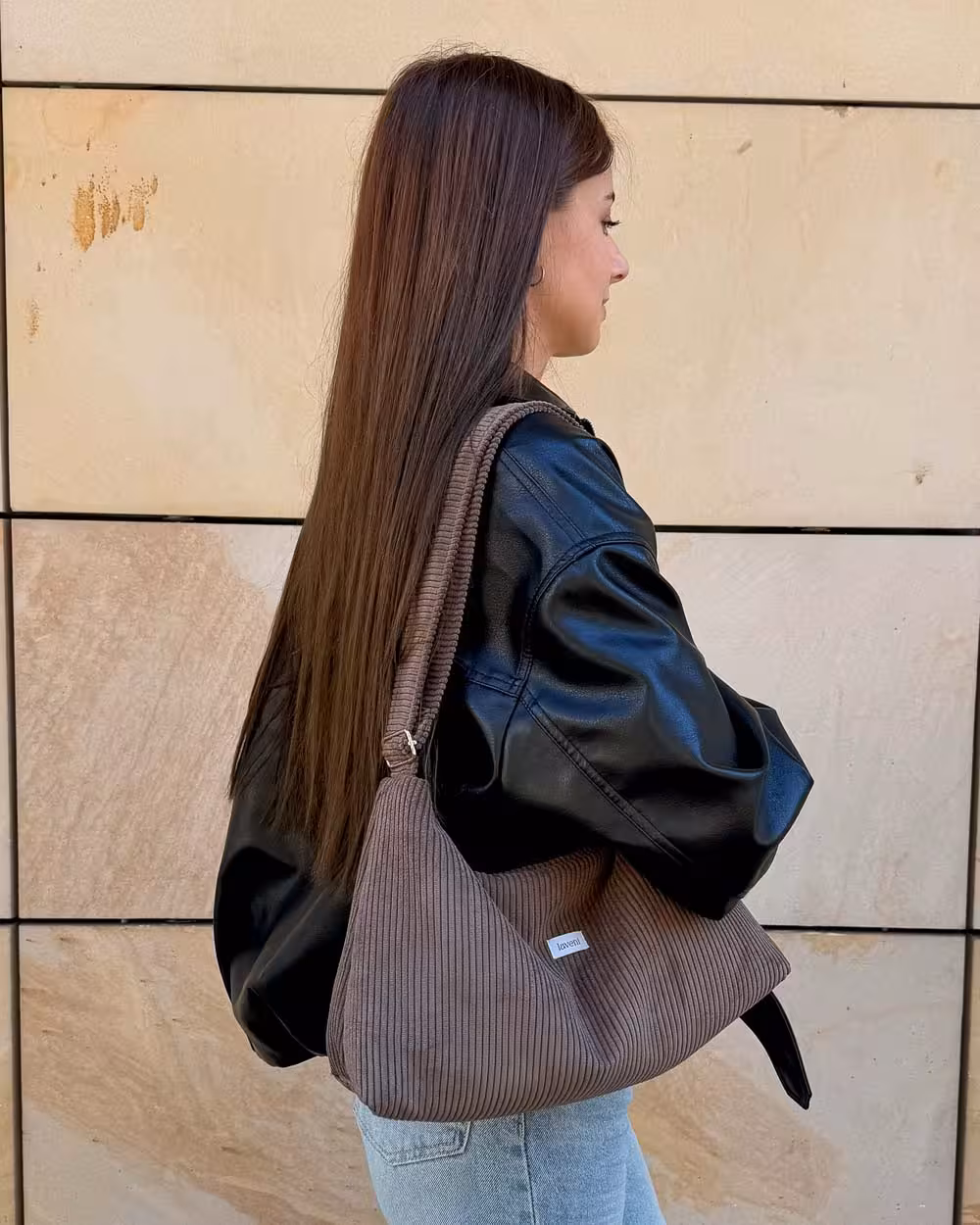 Torebka Slouchy CHLOE Choco 1 brązowa torebka sztruksowa